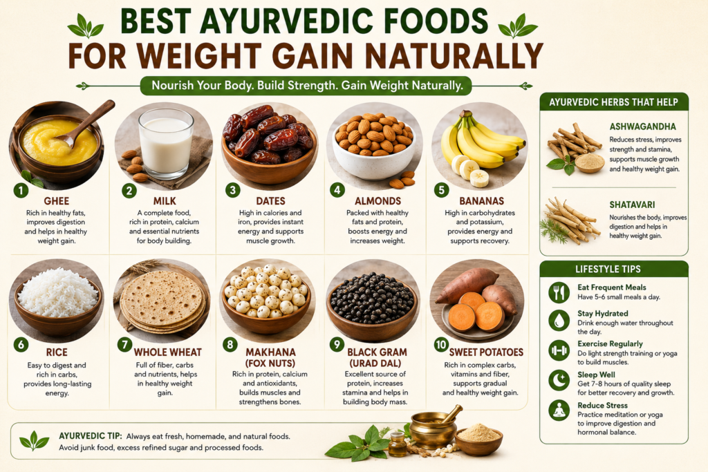 Best Ayurvedic Foods for Weight Gain Naturally